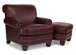 Bay Bridge Leather Chair & Ottoman Model B3791-10 from Flexsteel furniture