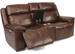 Chance Reclining Loveseat with Console (1187-64PH) by Flexsteel furniture