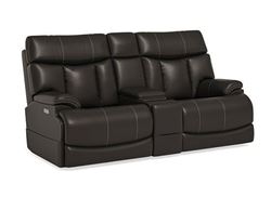 Clive Power Reclining Leather Loveseat with Console 1594-64PH from Flexsteel furniture