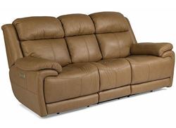 Elijah Power Reclining Leather Sofa with Power Headrest  and Lumbar 1465-62PH from Flexsteel furniture