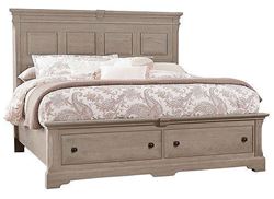 Heritage Mansion Bed with Storage Footboard in a Greystone finish from Artisan & Post